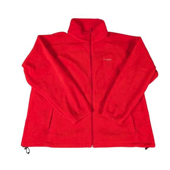 Columbia Fleece Pullover Men's 3X Red Quarter Zip Mock Neck Activewear - Picture 1 of 11